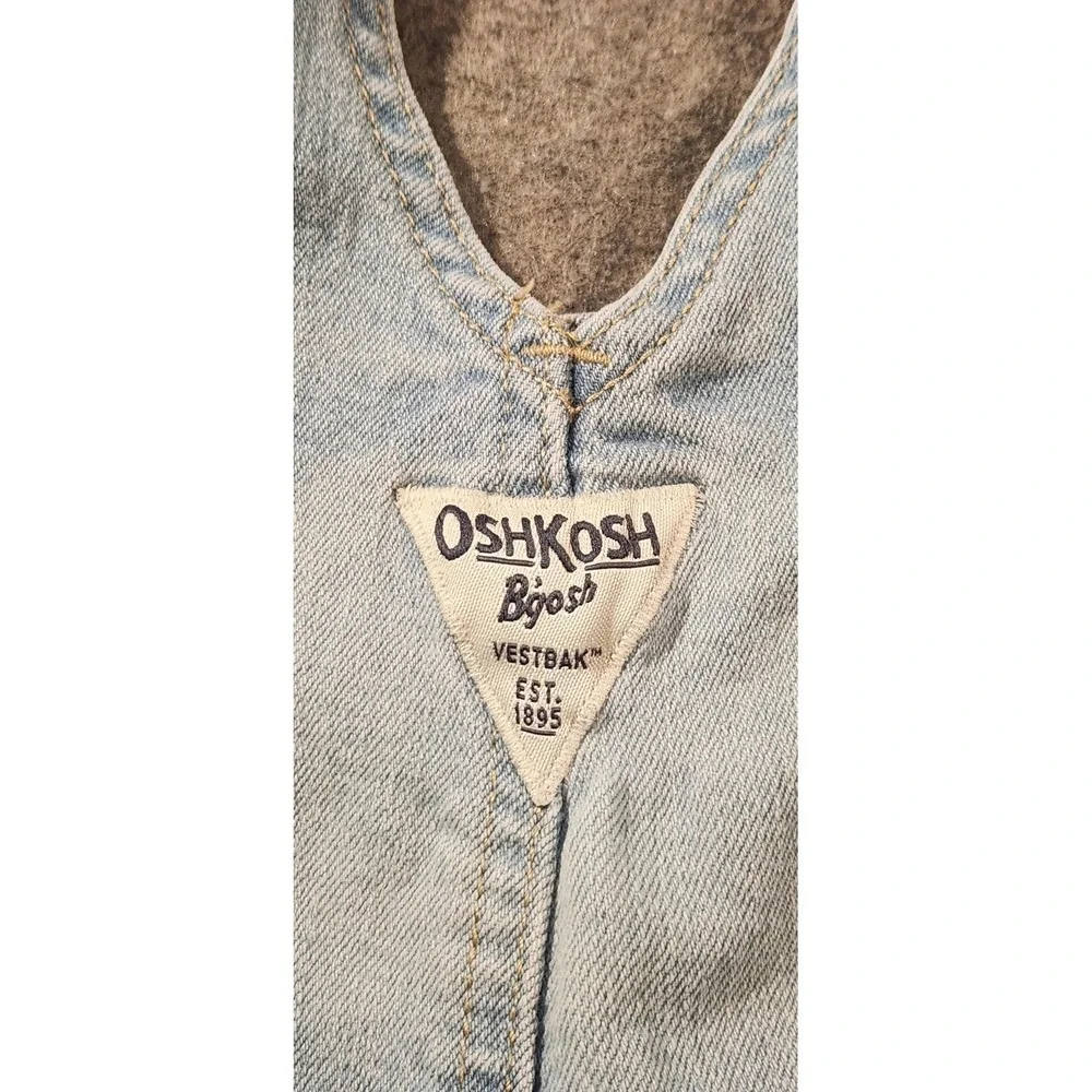OshKosh B'gosh Overalls Girls XS Blue Denim Vestbak One Piece Light Wash‎ Bib